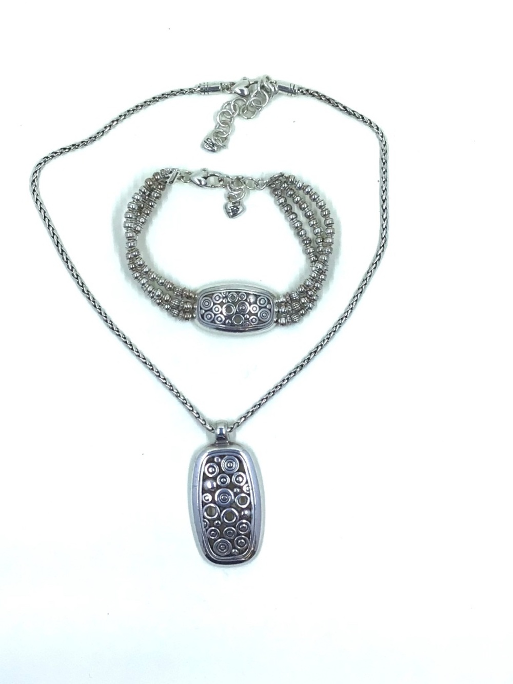 Brighton Geometric Circle Pendant Necklace and bracelet